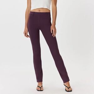NWT Quince Ultra-Stretch Ponte Straight Leg Pants Dark Orchid Purple Women Sz. L
